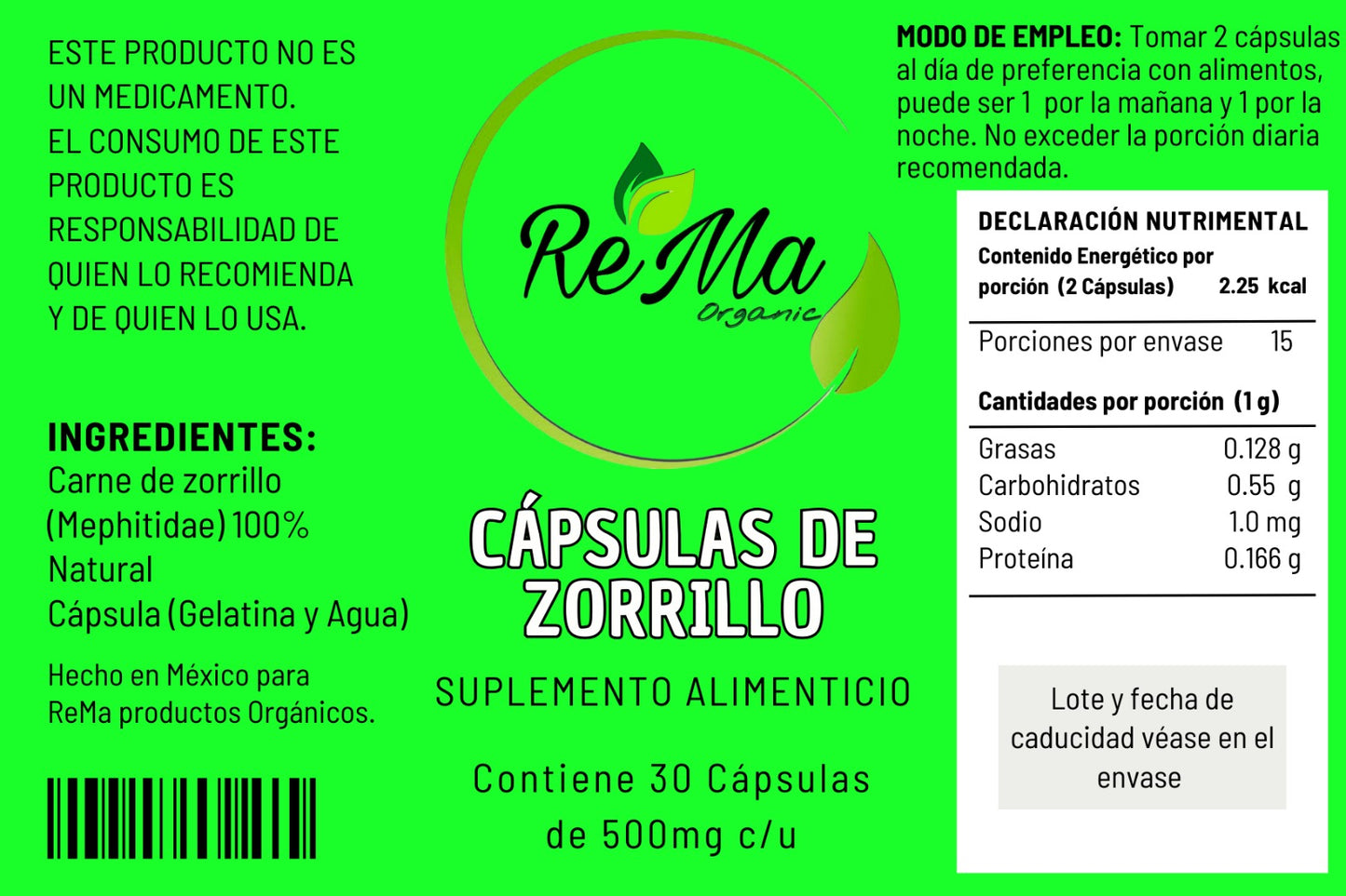 Cápsulas de Zorrillo| Bienestar Pulmonar y Vías Respiratorias