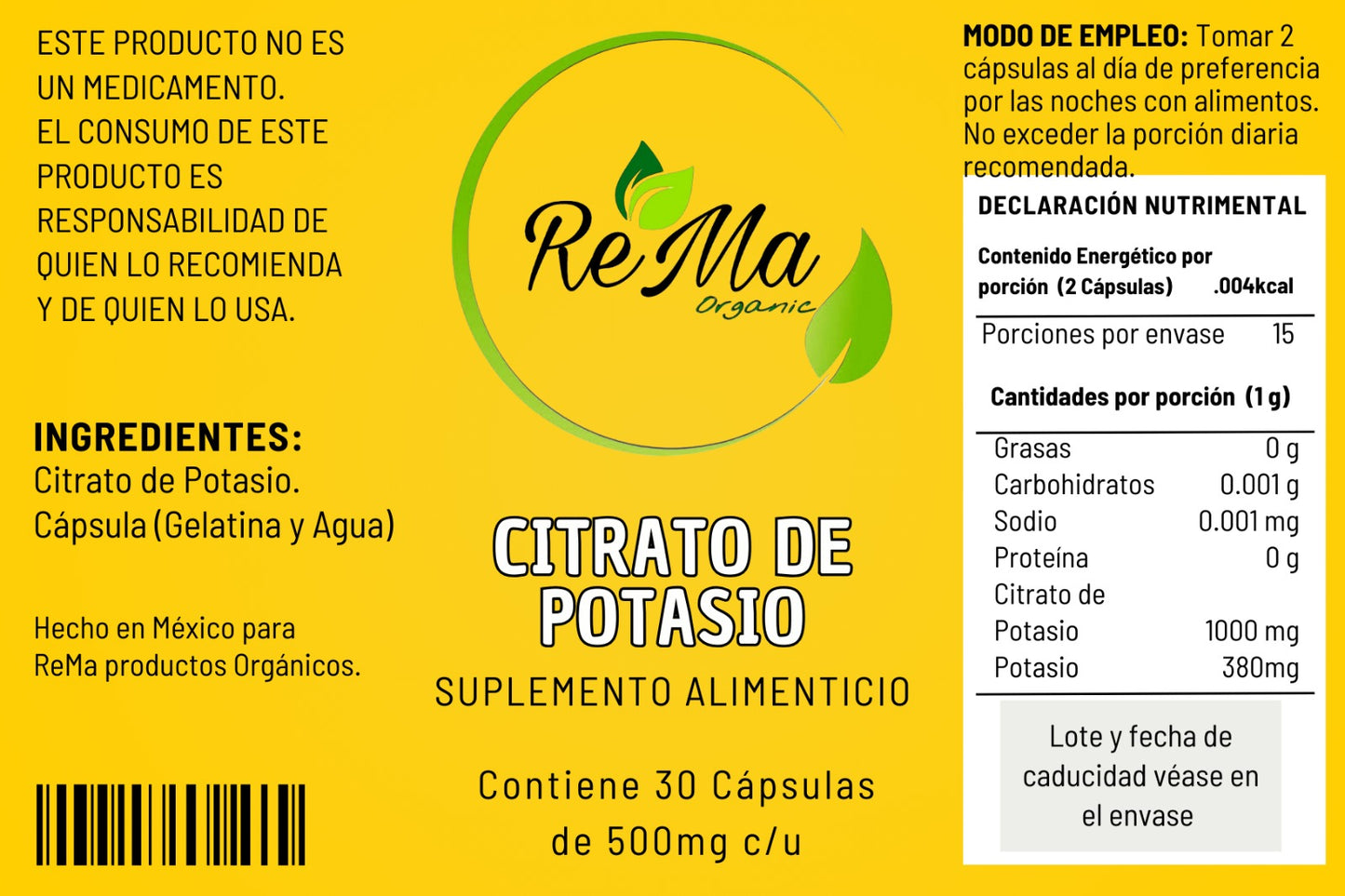 Potasio en Cápsulas | Equilibrio de Electrolitos y Bienestar