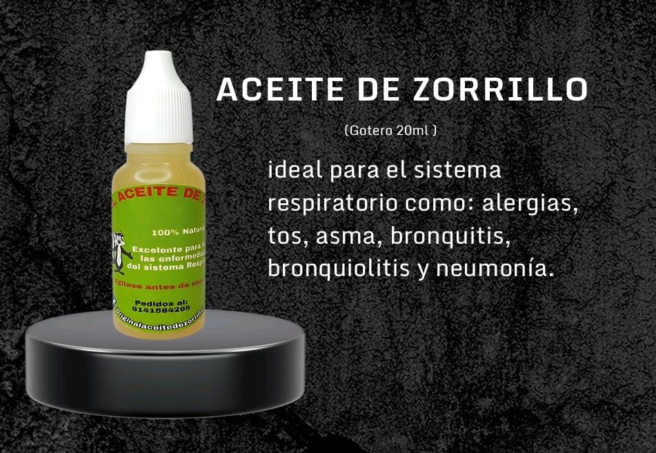 Aceite de Zorrillo Tradicional | Respiración y Bienestar Pulmonar