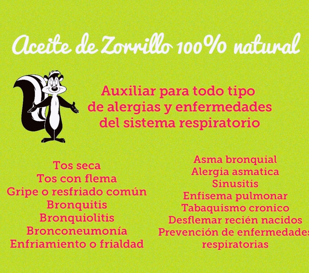 Aceite de Zorrillo Tradicional | Respiración y Bienestar Pulmonar