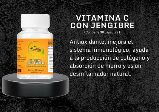 Vitamina C con Jengibre | Energía, Inmunidad y Bienestar