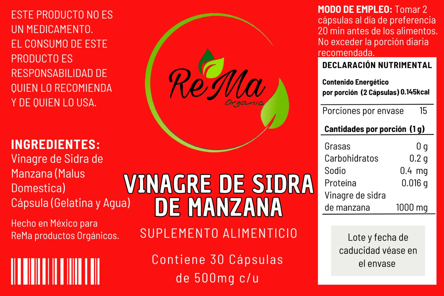 Cápsulas de Vinagre de Sidra de Manzana | Digestión y Control de Peso