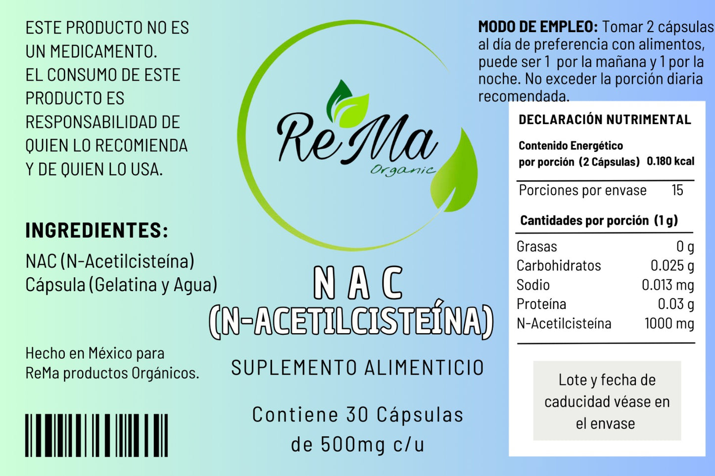 Cápsulas de NAC | Antioxidante y Protección Celular