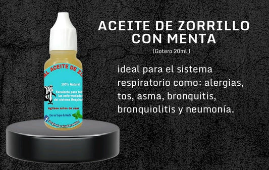 Aceite de Zorrillo Tradicional | Respiración y Bienestar Pulmonar