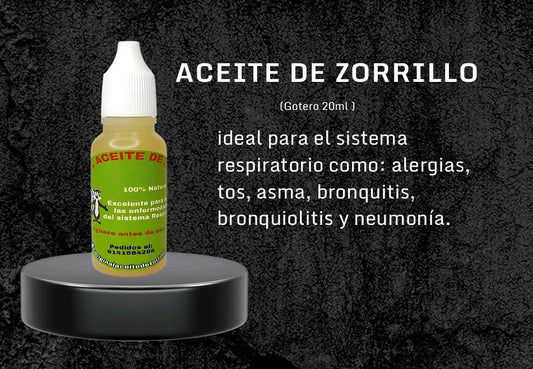 Aceite de Zorrillo Tradicional | Respiración y Bienestar Pulmonar